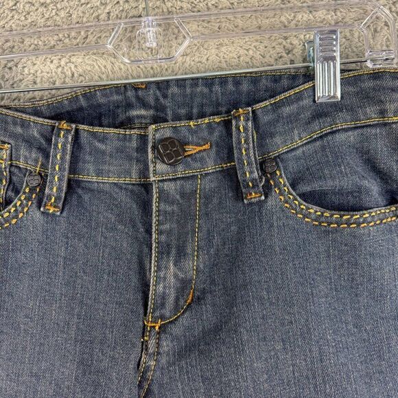 BCBG MAXAZRIA Jeans Womens 28 Blue Denim May Fashion Slim Live Edge Hem 30"x29" - Picture 4 of 15